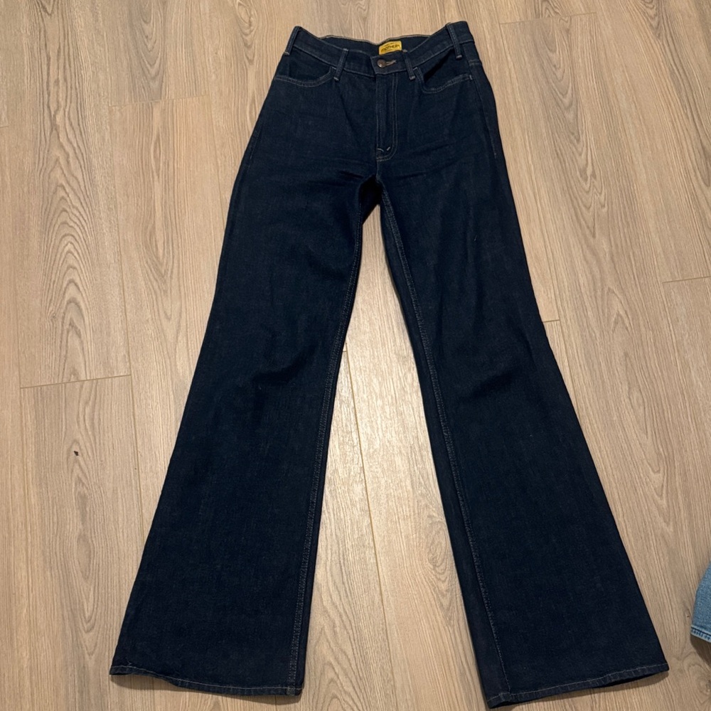 MOTHER The Hustler Roller Bona Fide Heel Wide Leg High Rise Jeans